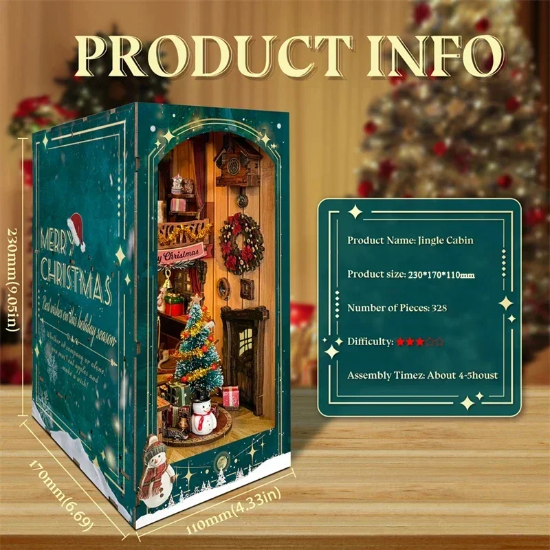 Mutlu Noeller DIY Ahşap Kitap  - Diy Wooden Book Nook Kit Shelf Insert incelemesi ve fiyatı