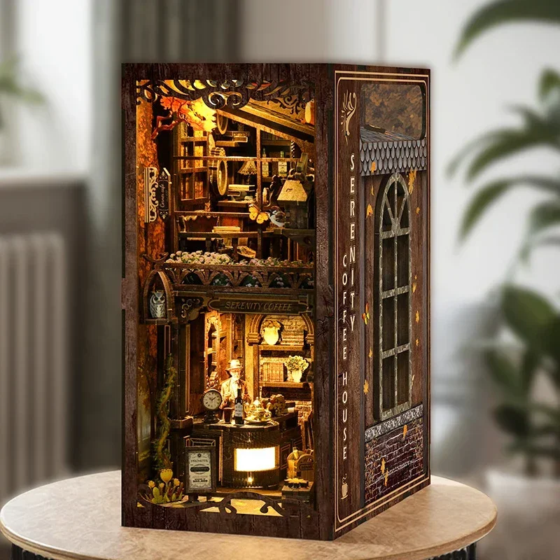 Serenity Kahve Evi Kitaplık Ev - Diy Wooden Book Nook Kit Shelf Insert incelemesi ve fiyatı