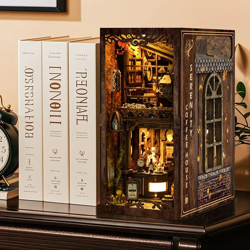 Serenity Kahve Evi Kitaplık Ev - Diy Wooden Book Nook Kit Shelf Insert incelemesi ve fiyatı